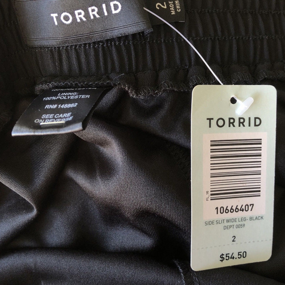 TORRID chiffon panels sheer wide leg pants b8 - Picture 8 of 8